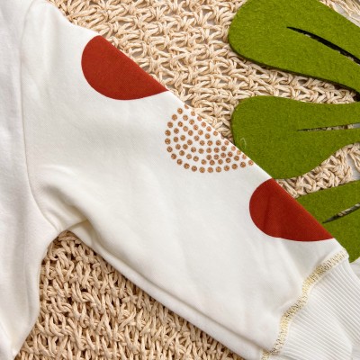 Conj. Jaqueta com Corações nas Mangas e Calça Legging - Off White e Ferrugem